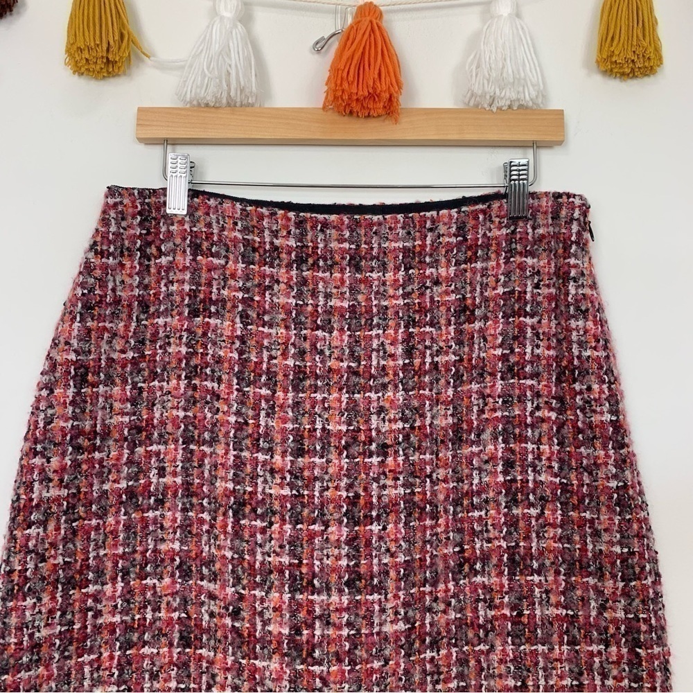 Talbots A-Line Wool Blend Pink Red Tweed Skirt Size 6 - Picture 3 of 9